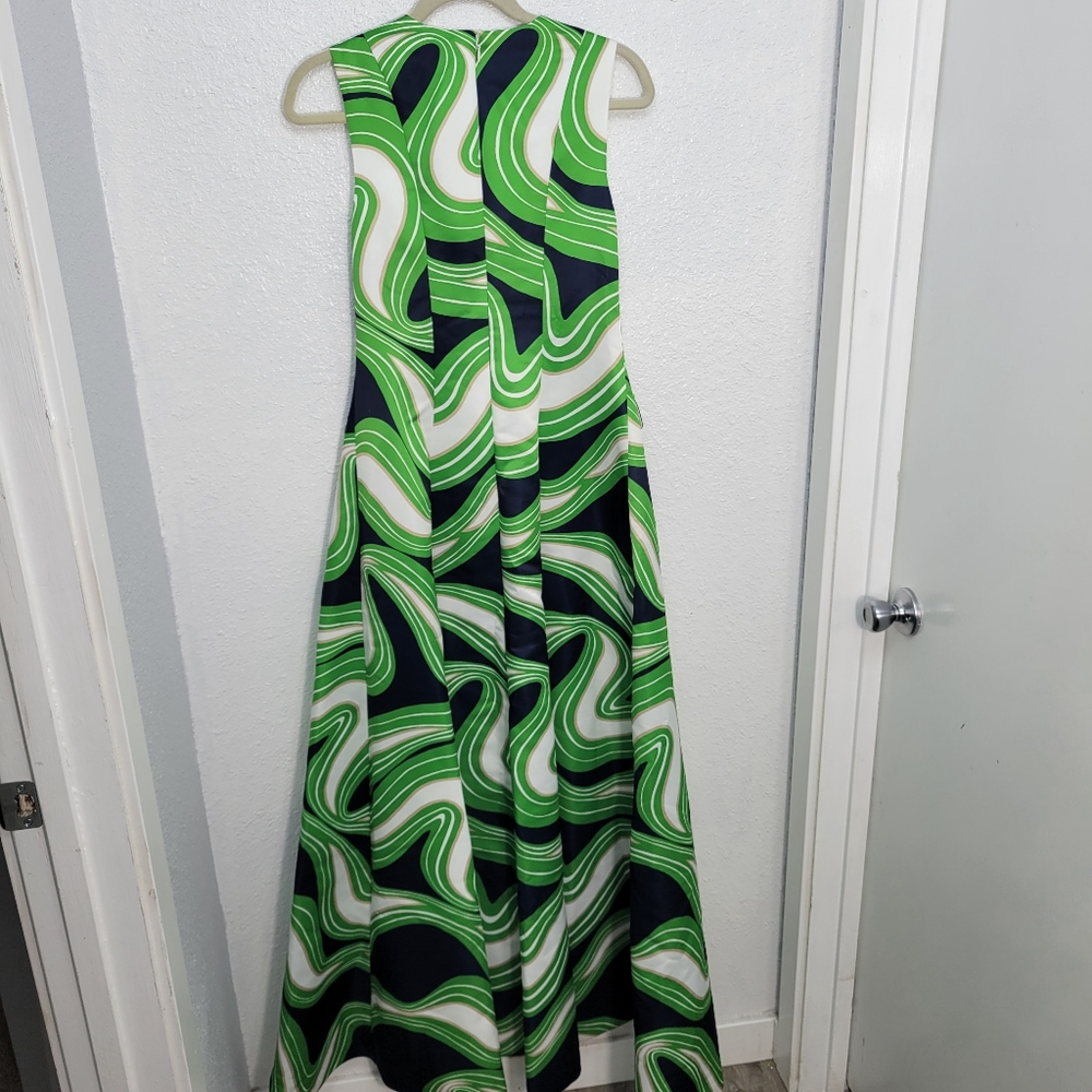 TRINA TURK Guinevere Dress Mod Retro Print Size 4 NWT $628 Retail Blue Green - Picture 3 of 7